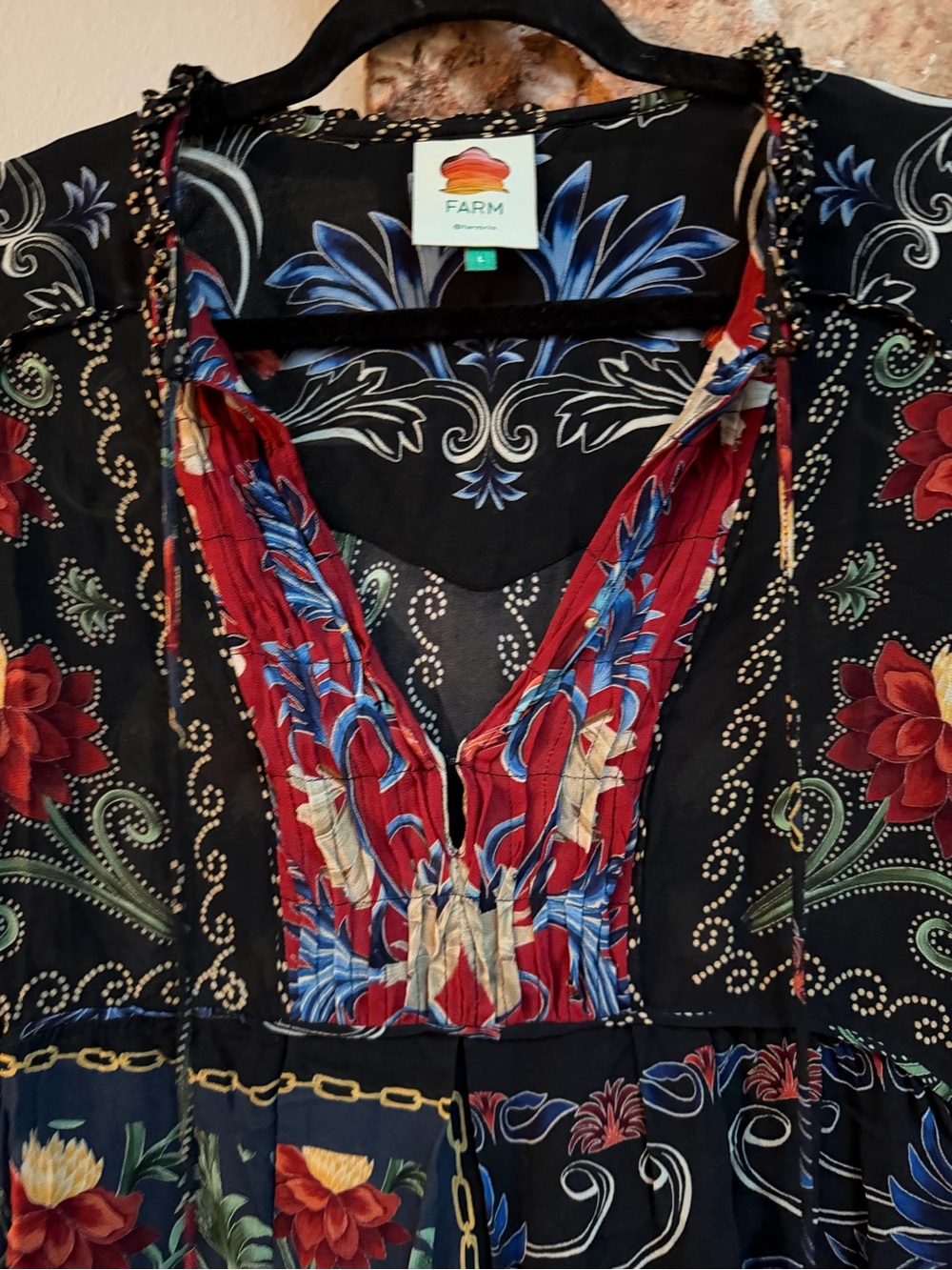 Farm Rio Printed Black Floral Mini Dress - Picture 8 of 9